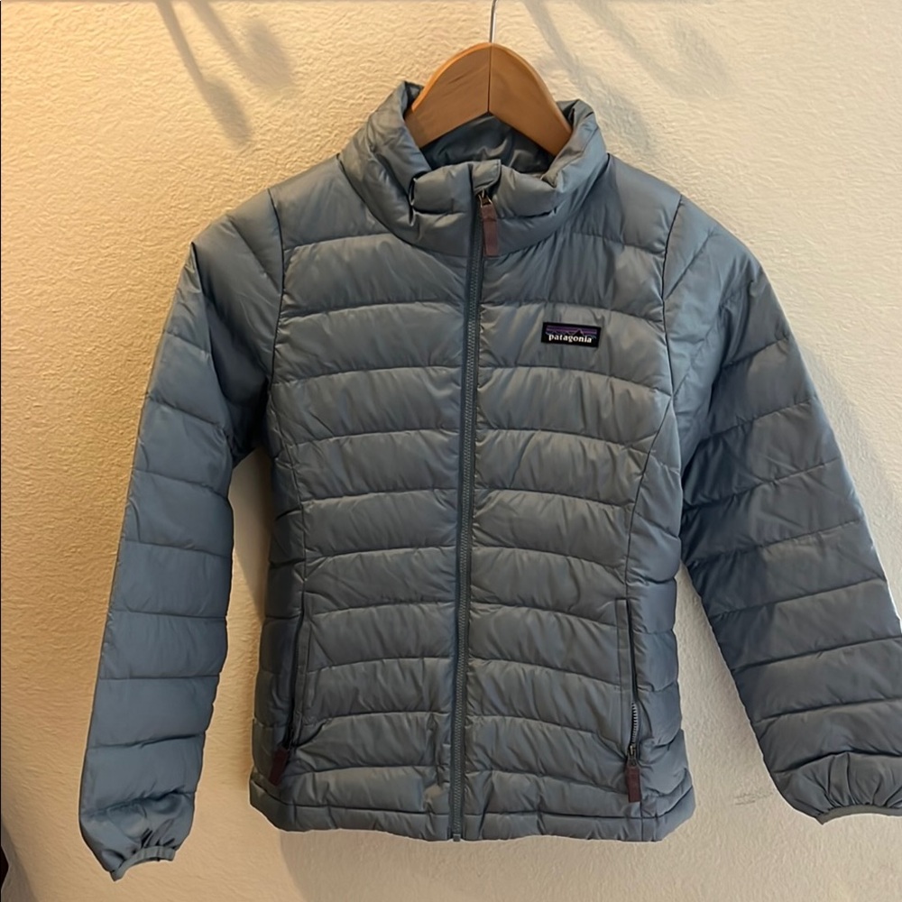 Patagonia Blue Puffer Jacket with Down Insulation